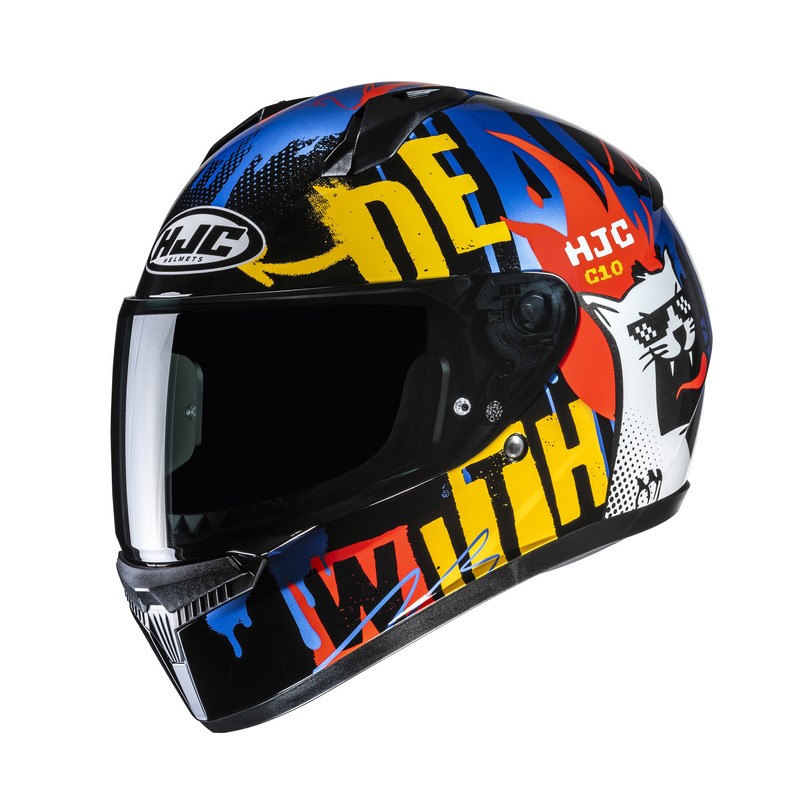 KASK MOTOCYKLOWY HJC C10 FOP BLACK BLUE XXS
