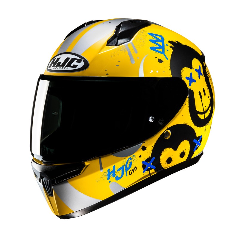 KASK MOTOCYKLOWY HJC C10 GETI YELLOW SILVER S