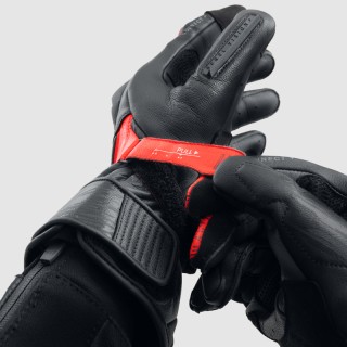 RĘKAWICE MOTOCYKLOWE REBELHORN VIPER BLACK GREY FLUO RED XXL