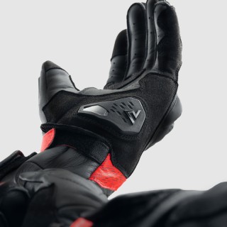 RĘKAWICE MOTOCYKLOWE REBELHORN VIPER BLACK GREY FLUO RED 3XL