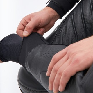 SPODNIE MOTOCYKLOWE SKÓRZANE REBELHORN VELOCE BLACK WHITE 52