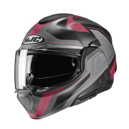 KASK MOTOCYKLOWY HJC F100 BIOS PINK GREY M
