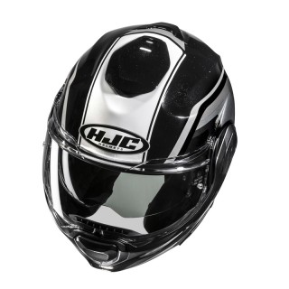 KASK MOTOCYKLOWY HJC F100 REFF BLACK WHITE S