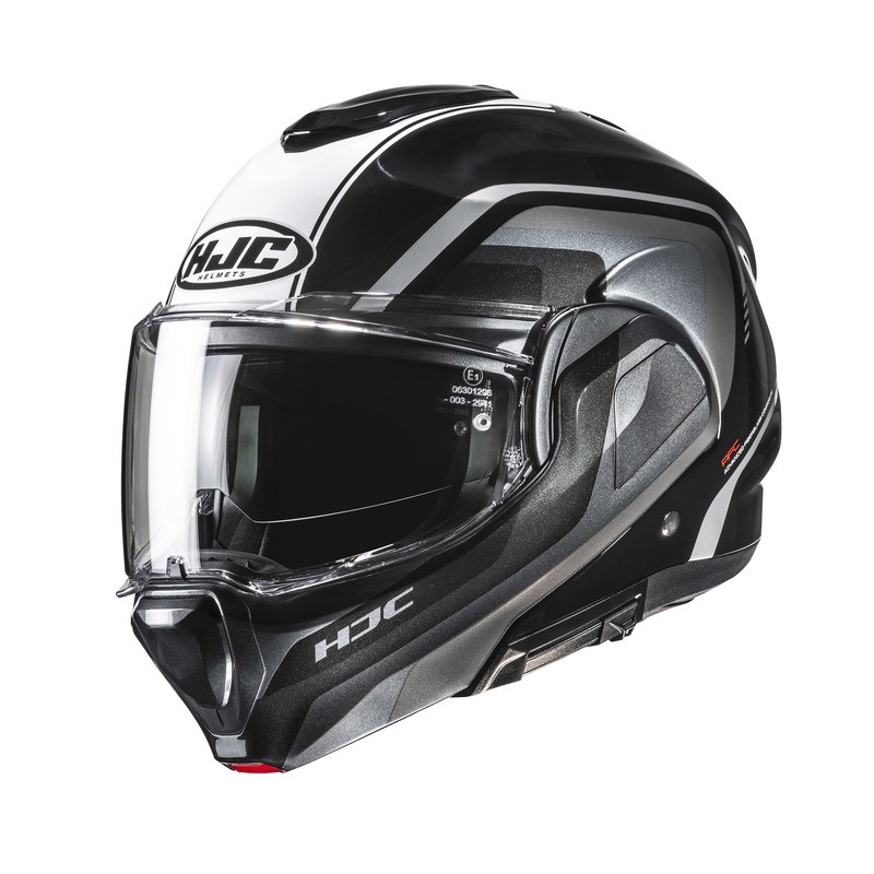 KASK MOTOCYKLOWY HJC F100 REFF BLACK WHITE M