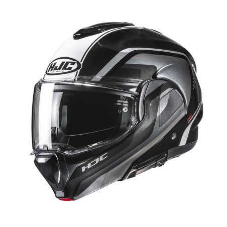 KASK MOTOCYKLOWY HJC F100 REFF BLACK WHITE L