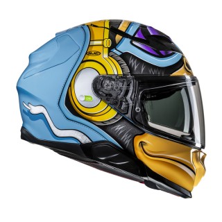 KASK MOTOCYKLOWY HJC F71 MONKEY DJ BLUE ORANGE L