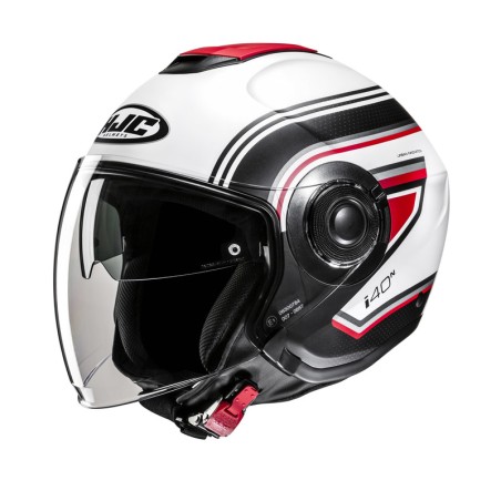 KASK MOTOCYKLOWY HJC I40N LINIA WHITE BLACK XL
