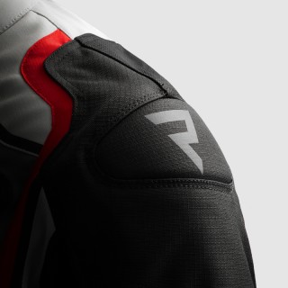 KURTKA MOTOCYKLOWA TEKSTYLNA REBELHORN BORG 2 BLACK GREY RED XXL