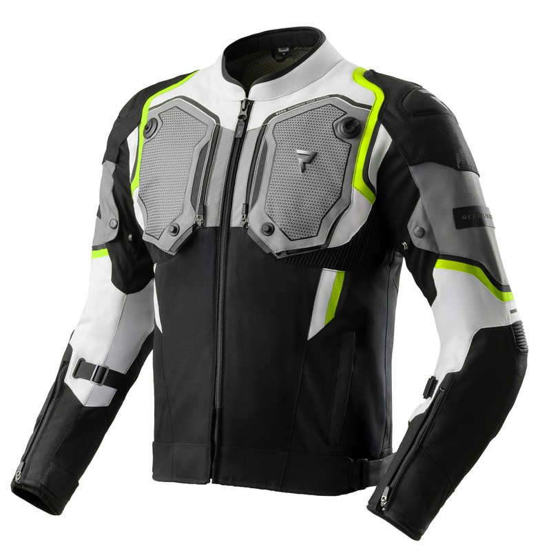 KURTKA MOTOCYKLOWA TEKSTYLNA REBELHORN BORG 2 BLACK GREY FLUO YELLOW 3XL