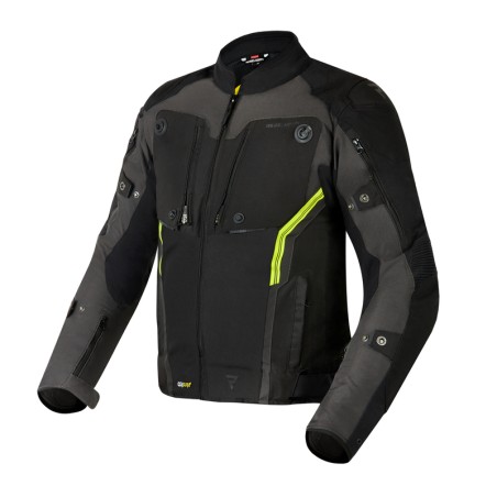 KURTKA MOTOCYKLOWA TEKSTYLNA REBELHORN BORG BLACK DARK GREY FLUO YELLOW S