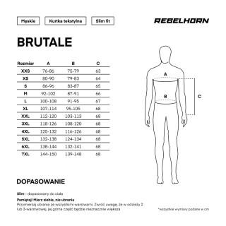 KURTKA MOTOCYKLOWA TEKSTYLNA REBELHORN BRUTALE BLACK XS