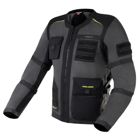 KURTKA MOTOCYKLOWA TEKSTYLNA REBELHORN BRUTALE DARK GREY BLACK FLUO YELLOW 5XL