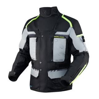 KURTKA MOTOCYKLOWA TEKSTYLNA REBELHORN CUBBY 4 BLACK GREY FLUO YELLOW XS