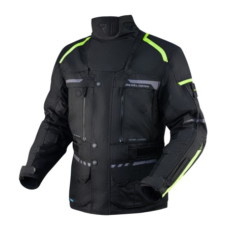 KURTKA MOTOCYKLOWA TEKSTYLNA REBELHORN CUBBY 4 BLACK FLUO YELLOW XXS