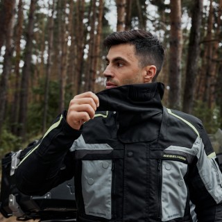 KURTKA MOTOCYKLOWA TEKSTYLNA REBELHORN CUBBY 4 BLACK GREY FLUO YELLOW XS