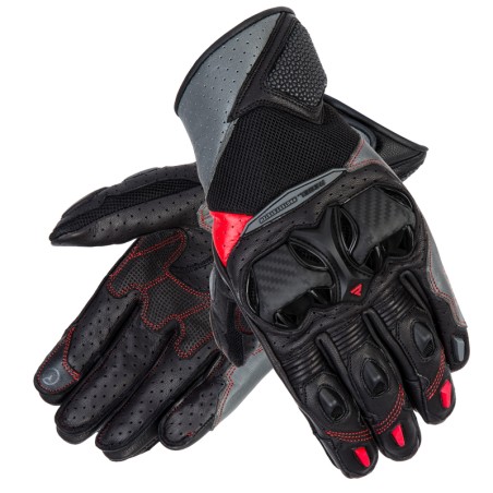 RĘKAWICE MOTOCYKLOWE REBELHORN FLUX 2 BLACK GREY FLUO RED XXL