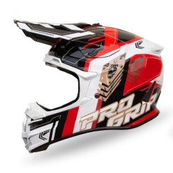 PROGRIP 2024/11 KASK CROSS PG3080 SPIRITS KOLOR CZERWONY BIAŁY CZARNY ROZM. M (3080-149) ( HOMOLOGACJA ECE 22R06, ZAPIĘCIE DD )