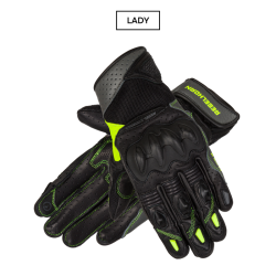 RĘKAWICE MOTOCYKLOWE DAMSKIE REBELHORN FLUX 2 BLACK FLUO YELLOW WM