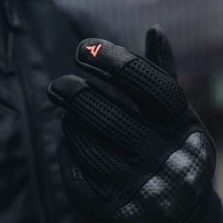 RĘKAWICE MOTOCYKLOWE REBELHORN GAP 3 BLACK FLUO RED XS