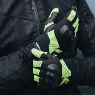 RĘKAWICE MOTOCYKLOWE REBELHORN GAP 3 BLACK FLUO YELLOW XS