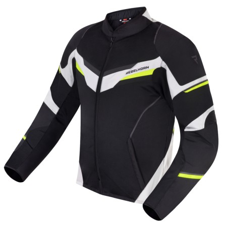 KURTKA MOTOCYKLOWA TEKSTYLNA REBELHORN FLUX BLACK ICE FLUO YELLOW XS