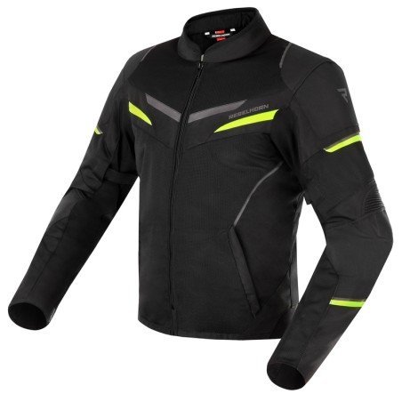 KURTKA MOTOCYKLOWA TEKSTYLNA REBELHORN FLUX BLACK FLUO YELLOW S