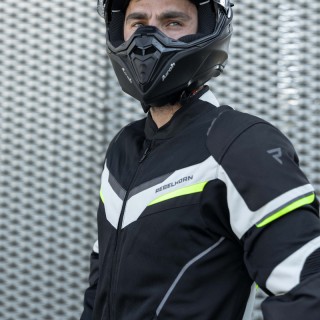 KURTKA MOTOCYKLOWA TEKSTYLNA REBELHORN FLUX BLACK ICE FLUO YELLOW XS