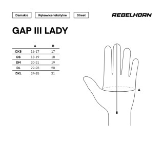 RĘKAWICE MOTOCYKLOWE DAMSKIE REBELHORN GAP 3 BLACK DM