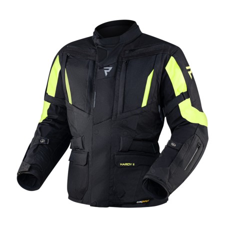 KURTKA MOTOCYKLOWA TEKSTYLNA REBELHORN HARDY 2 BLACK FLUO YELLOW 4XL