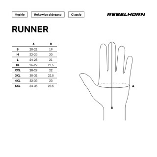 RĘKAWICE MOTOCYKLOWE REBELHORN RUNNER BLACK L