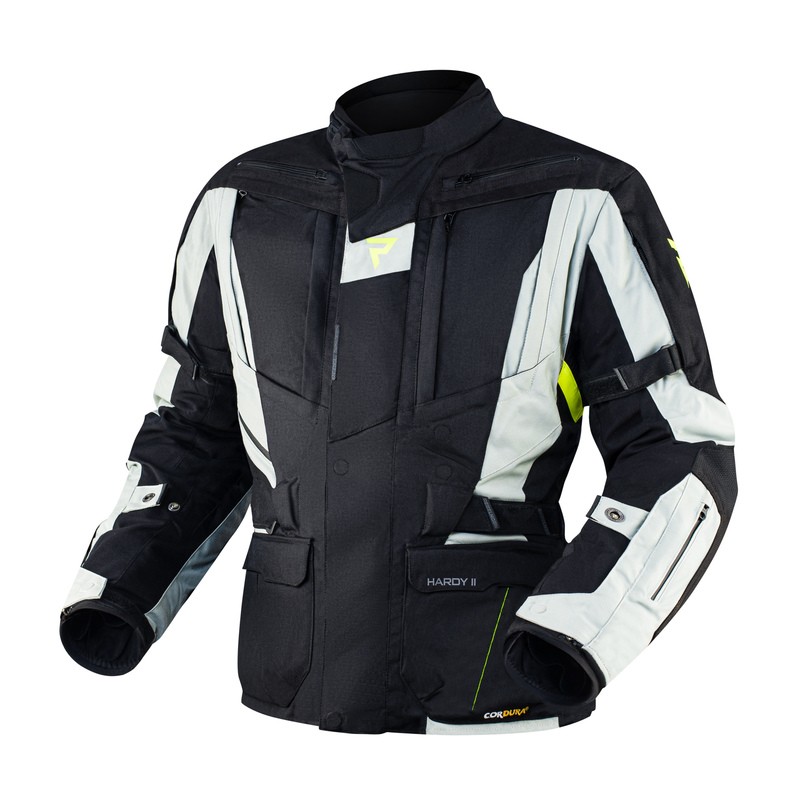 KURTKA MOTOCYKLOWA TEKSTYLNA REBELHORN HARDY 2 GREY BLACK FLUO YELLOW 6XL