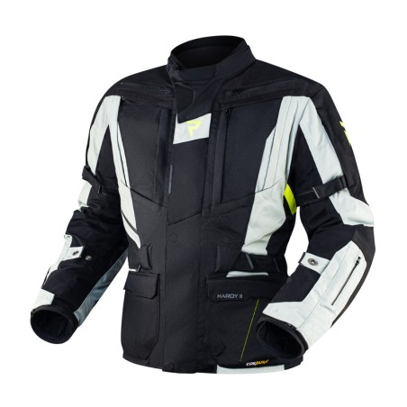 KURTKA MOTOCYKLOWA TEKSTYLNA REBELHORN HARDY 2 GREY BLACK FLUO YELLOW 7XL