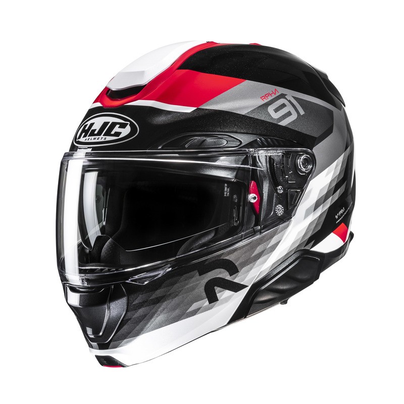 KASK MOTOCYKLOWY HJC RPHA91 MADAL BLACK RED L