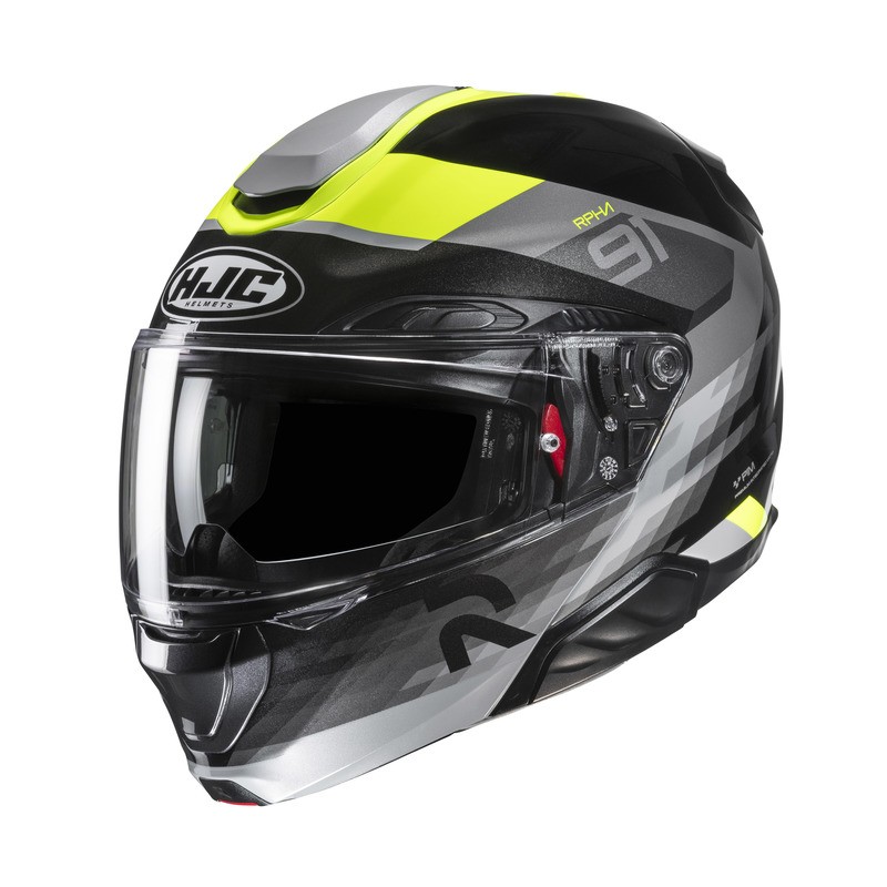 KASK MOTOCYKLOWY HJC RPHA91 MADAL BLACK YELLOW XL