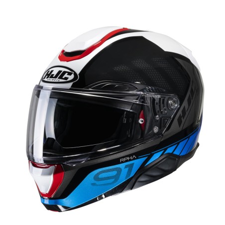 KASK MOTOCYKLOWY HJC RPHA91 RAFINO WHITE BLUE RED S