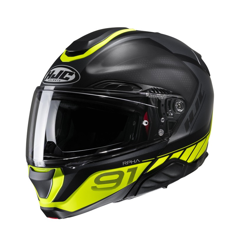 KASK MOTOCYKLOWY HJC RPHA91 RAFINO BLACK YELLOW XL