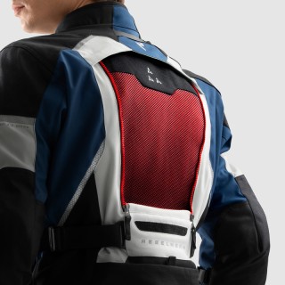 KURTKA MOTOCYKLOWA TEKSTYLNA REBELHORN HARDY 3.0 BLUE GREY RED 6XL
