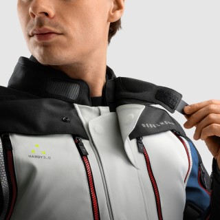 KURTKA MOTOCYKLOWA TEKSTYLNA REBELHORN HARDY 3.0 BLUE GREY RED XXL