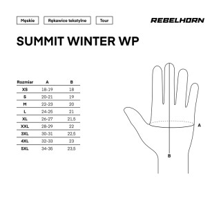 RĘKAWICE MOTOCYKLOWE REBELHORN SUMMIT WINTER WP BLACK XXL