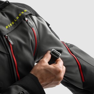 KURTKA MOTOCYKLOWA TEKSTYLNA REBELHORN HARDY 3.0 DARK GREY BLACK FLUO YELLOW 6XL