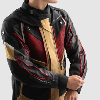 KURTKA MOTOCYKLOWA TEKSTYLNA REBELHORN HARDY 3.0 DESERT GREY RED 6XL