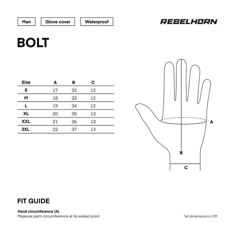 OSŁONA PRZECIWDESZCZOWA NA RĘKAWICE REBELHORN BOLT BLACK L