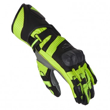 RĘKAWICE SKÓRZANE REBELHORN FIGHTER BLACK/FLUO YELLOW S