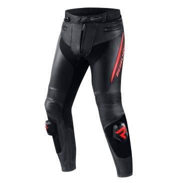 SPODNIE SKÓRZANE REBELHORN FIGHTER BLACK/FLO RED 48