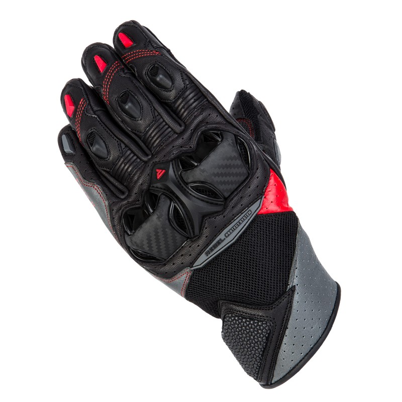 RĘKAWICE SKÓRZANE REBELHORN FLUX II BLACK/GREY/FLO RED S