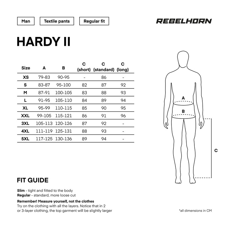 SPODNIE TEKSTYLNE REBELHORN HARDY II BLACK L