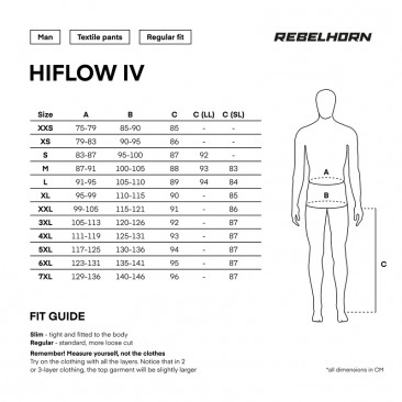 SPODNIE TEKSTYLNE REBELHORN HIFLOW IV BLACK (KRÓTKA NOGAWKA) S-5XL