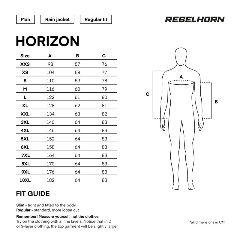 KURTKA PRZECIWDESZCZOWA REBELHORN HORIZON BLACK XXS