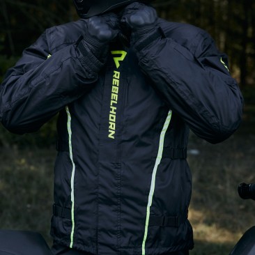 KURTKA PRZECIWDESZCZOWA REBELHORN PATROL BLACK/FLO YELLOW M