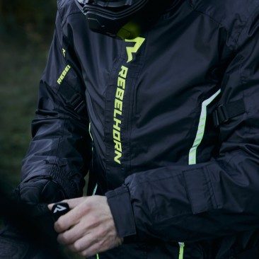 KURTKA PRZECIWDESZCZOWA REBELHORN PATROL BLACK/FLO YELLOW XS